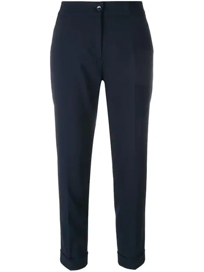Etro Cropped Tailored Trousers In Blue