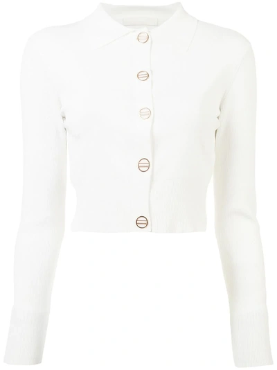Dion Lee Density Cropped Cardigan In White