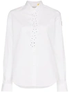 Moncler Shirt With Floral Appliquè In White