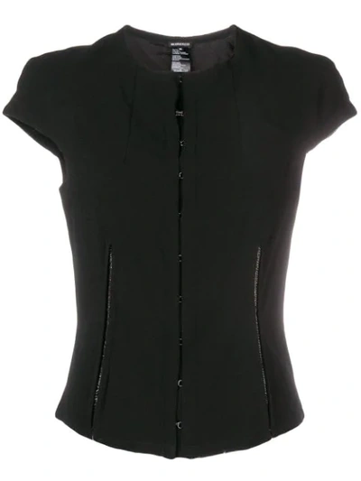 Ann Demeulemeester Structured Front Clasp Top In Black