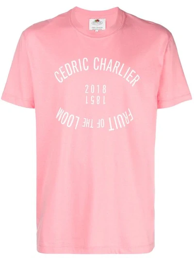 Cedric Charlier X Fruit Of The Loom Printed Logo T In 0229 Pink