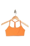 Beyond Yoga Space Dye Slim Racerback Sports Bra In Mellow Apricot Heather