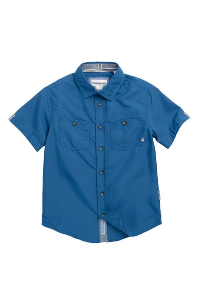 Sovereign Code Kids' Stable Short Sleeve Button-down Shirt In Blue