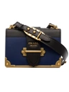 Prada Navy Blue And Black Cahier Leather Crossbody Bag