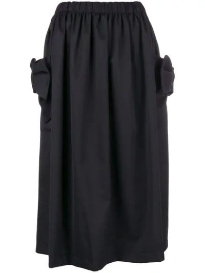 Comme Des Garcons Girl Flared Midi Skirt In Black