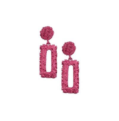 Sohi Women's Corroded Drop Earrings In Pink