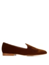 Le Monde Beryl Venetian Velvet Slipper Shoes In Camel