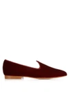 Le Monde Beryl Venetian Velvet Slipper Shoes In Red