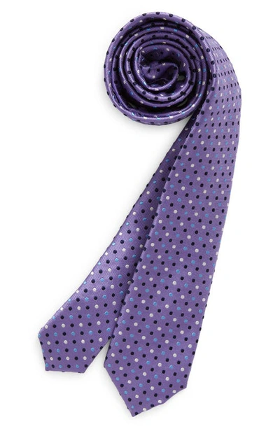 Nordstrom Kids' Hoyte Dot Silk Blend Tie In Purple