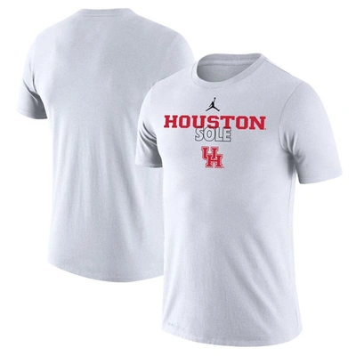 Jordan Brand White Houston Cougars 2023 On Court Bench T-shirt