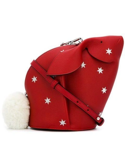 Loewe Mini Bag Bunny Stars In Scarlet Red Silver