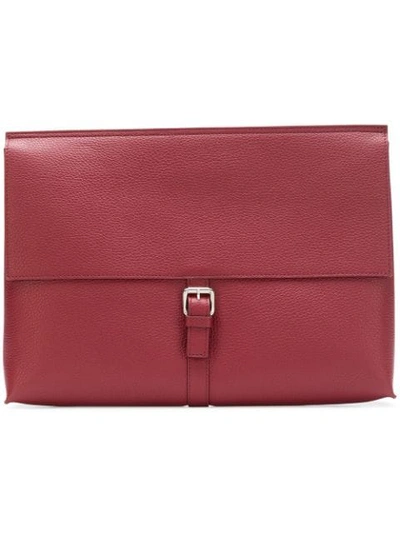 Orciani Wide Flap Clutch In Pink