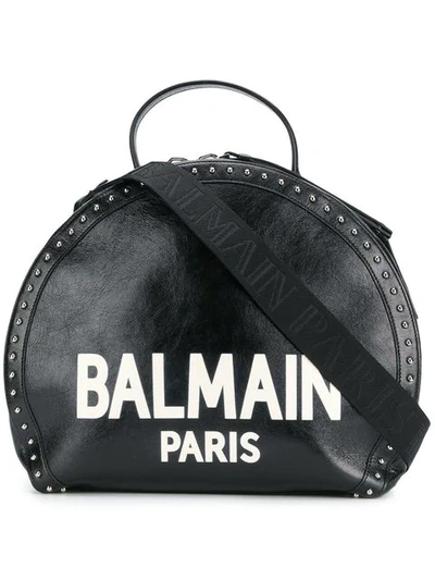 Balmain Paris Logo Studded Tote Bag In Black