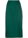P.a.r.o.s.h Fitted Pencil Skirt In Green