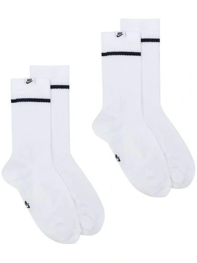 Nike Two Pack Of High Socks In White