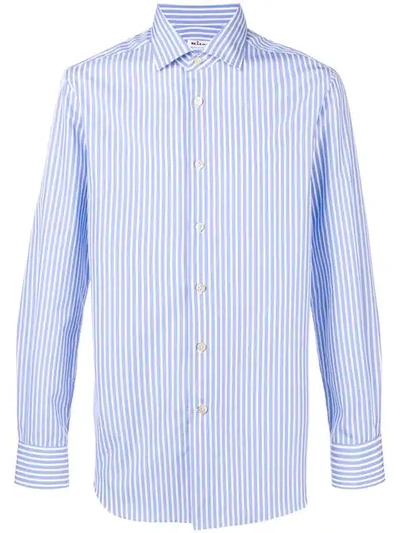 Kiton Striped Slim Fit Shirt - Blue