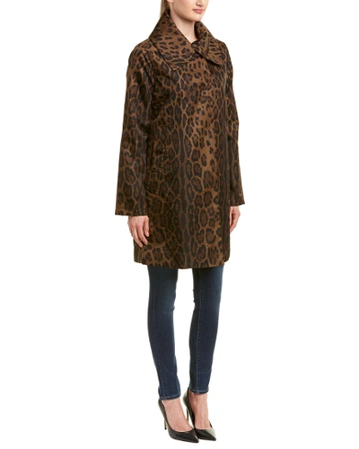 Jane Post Leopard Coat In Brown