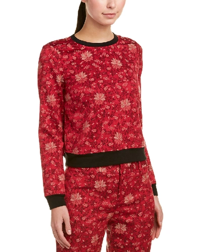 Alice And Olivia Alice + Olivia Woman Marylou Floral-jacquard Sweatshirt Crimson In Pink
