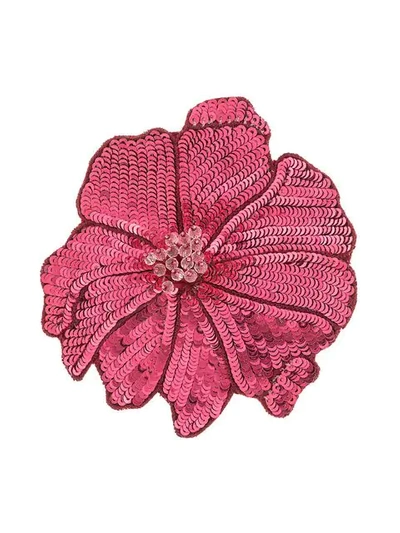 Racil Flower Brooch In Red