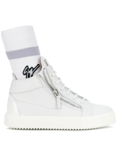 Giuseppe Zanotti Logo Sock Sneakers - White
