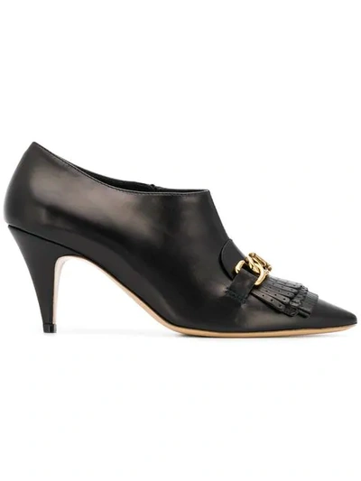 Tod's Fringed Pointed High Heels In Black