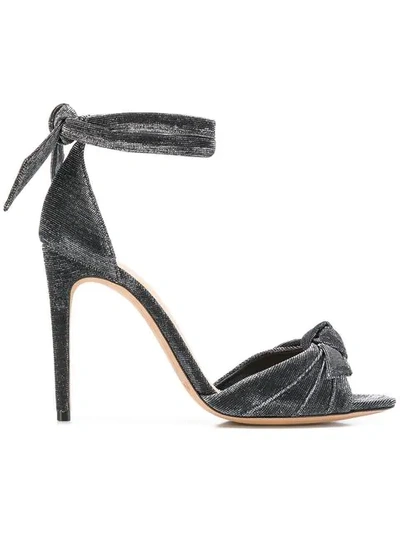 Alexandre Birman Glitter Bow Sandals In Metallic