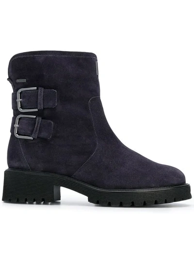 Hogl Block Military Boots In Blue