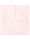 Emporio Armani Frayed Logo Scarf - Pink