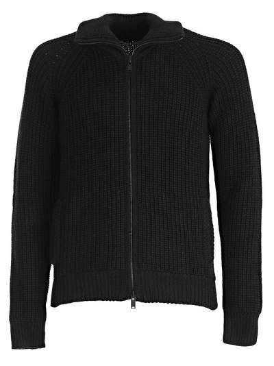 Nuur Zip-up Sweater In Black