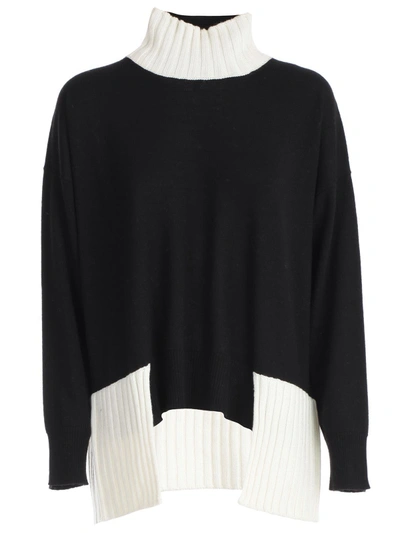 Pierantoniogaspari Asymmetric Sweater In Nero Bianco