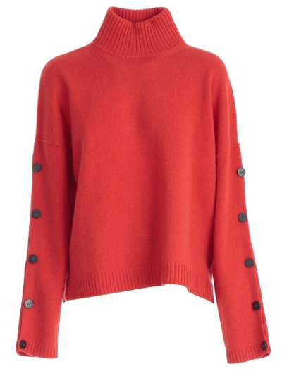 Pierantoniogaspari Buttoned Sleeve Sweater In Fiamma