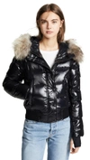 Sam Skyler Short Down Jacket With Fur In Jet