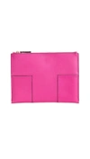 Tory Burch Block T Travel Medium Pouch In Crazy Pink