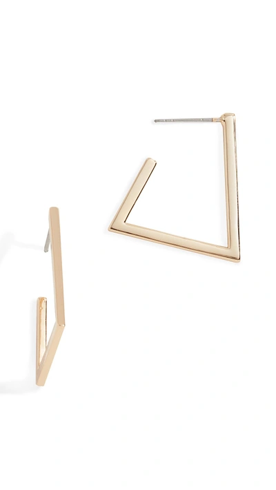 Rebecca Minkoff Trapezoid Hoop Earrings In Yellow Gold