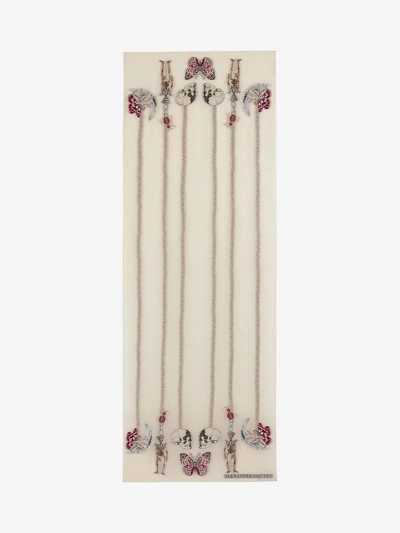 Alexander Mcqueen Renaissance Charm Stole In Ivory/gold