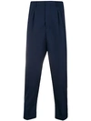 Ami Alexandre Mattiussi Cropped Tapered Trousers In Blue
