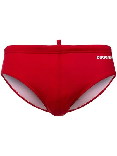 Dsquared2 Icon Swim Trunks In Red