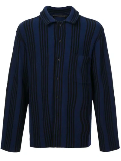 Haider Ackermann Striped Long-sleeve Shirt In Blue
