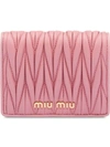 Miu Miu Women's Matelassé Leather Bi-fold Wallet In Orchidea