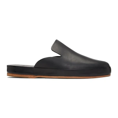 Feit Black Hand Sewn Slide Loafers