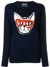 Markus Lupfer Intarsia 'geek Cat' Jumper - Blue