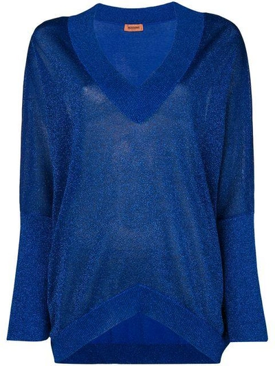 Missoni Lurex V-neck Sweater - Blue