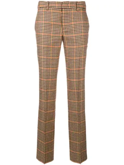 Pt01 Plaid Slim Tailored Trousers - Neutrals