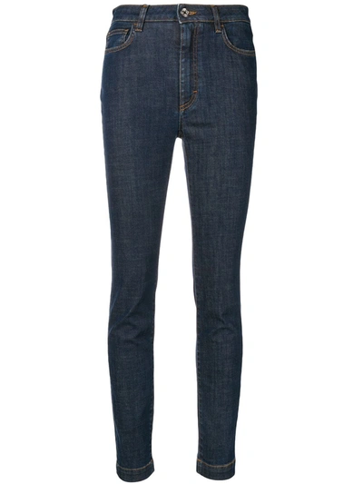 Dolce & Gabbana Rear-slogan Skinny-fit Jeans In Blue