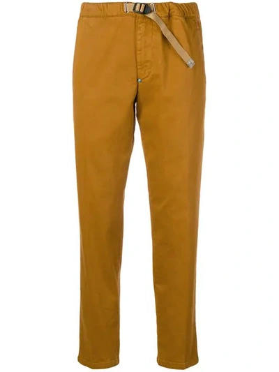 White Sand Buckled Slim-fit Trousers - Orange