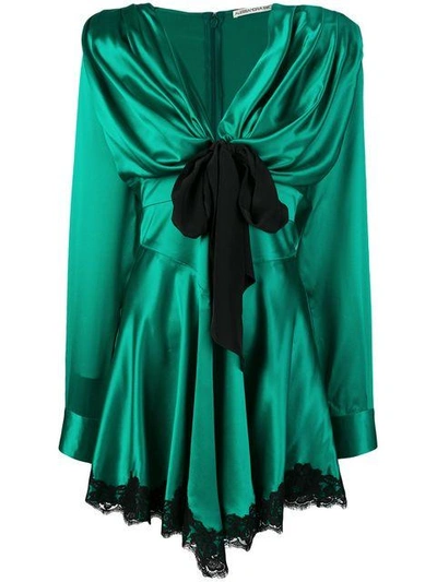 Alessandra Rich Front Tie Dress - Green