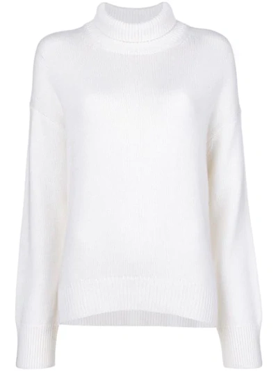 Sminfinity High Neck Knit Sweater - White
