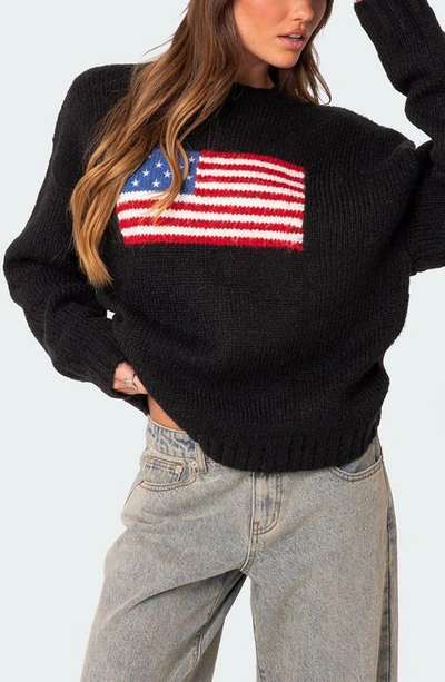 Edikted Usa Oversize Chunky Jumper In Black