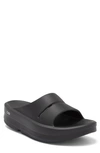 Oofos Oomega Ooahh Slide Sandal In Black