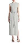 Vince Sleeveless Cotton Knit Midi Dress In 061hgy-h Grey